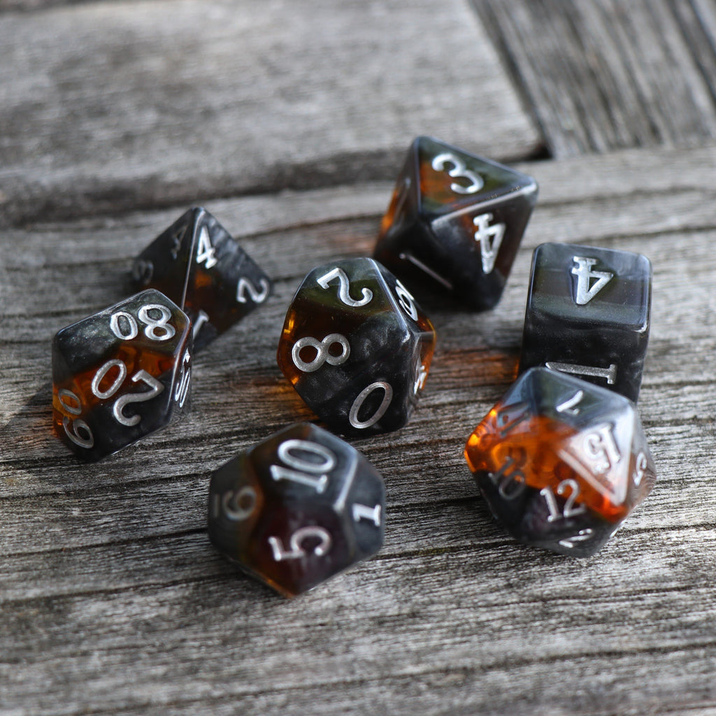 RPG Dice - Crystal Vein "Topaz" - Set of 7