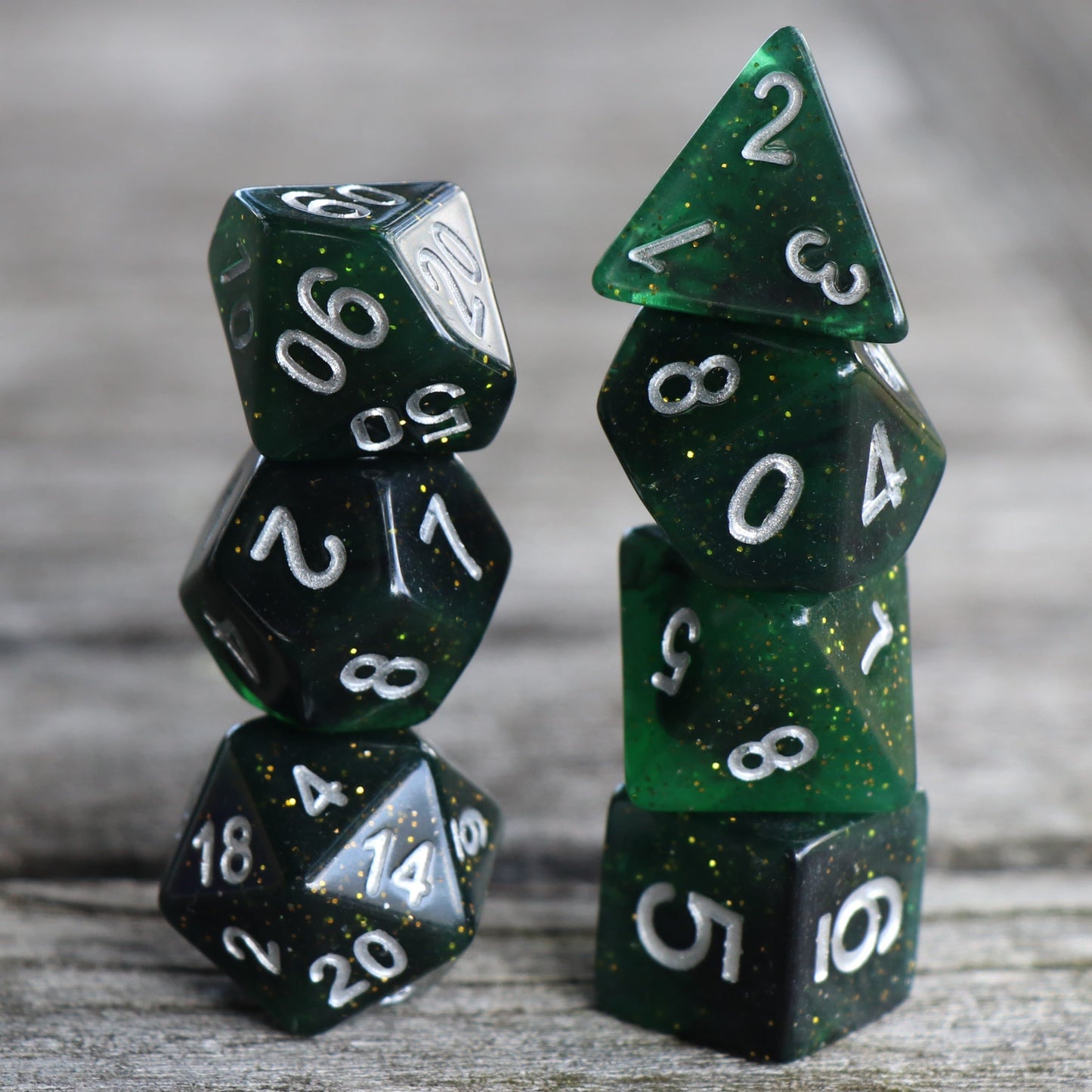 RPG Dice - "Deep Space" Glitter - Set of 7