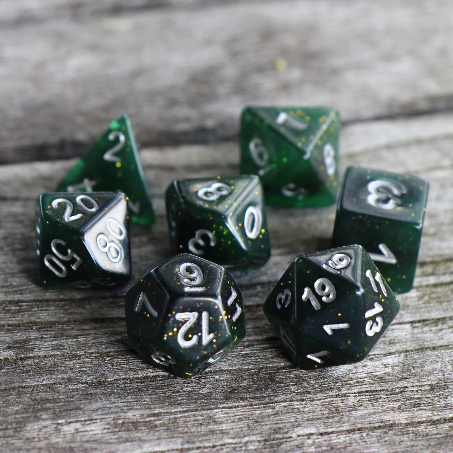 RPG Dice - "Deep Space" Glitter - Set of 7