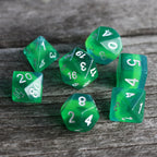 Polyhedral Dice Set | Acrylic | Layer Green Translucent | Set of 7 (D0052)