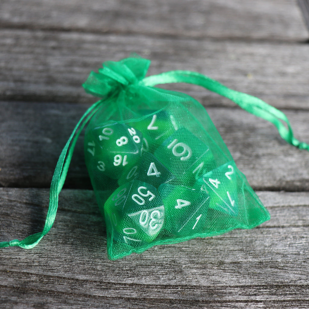 Polyhedral Dice Set | Acrylic | Layer Green Translucent | Set of 7 (D0052)