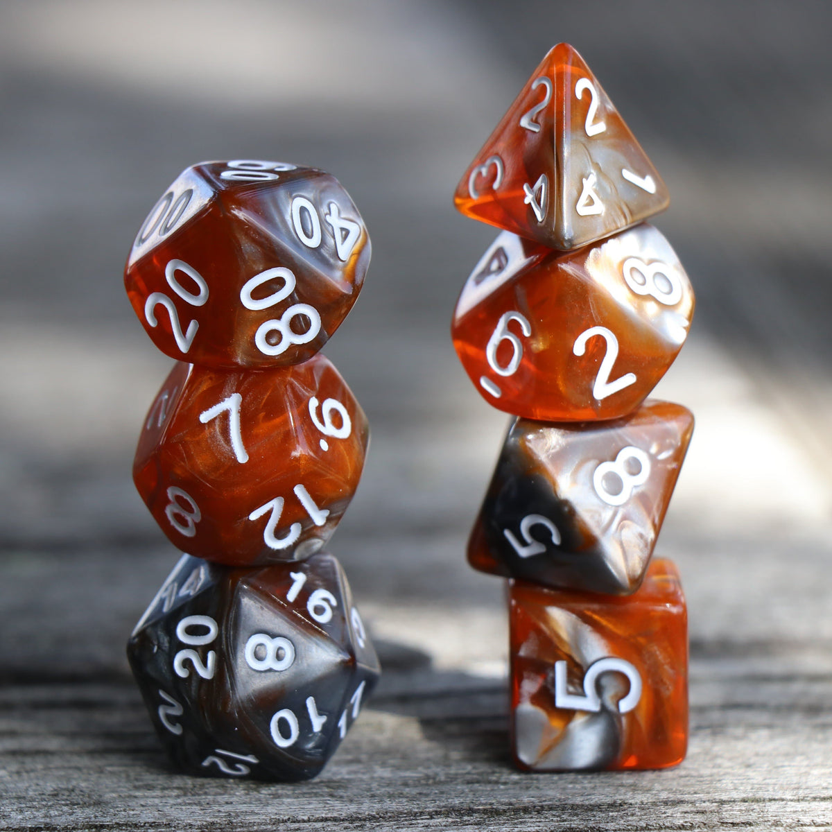 Polyhedral Dice Set | Acrylic | Carnelian Ore | Set of 7 (D0135)