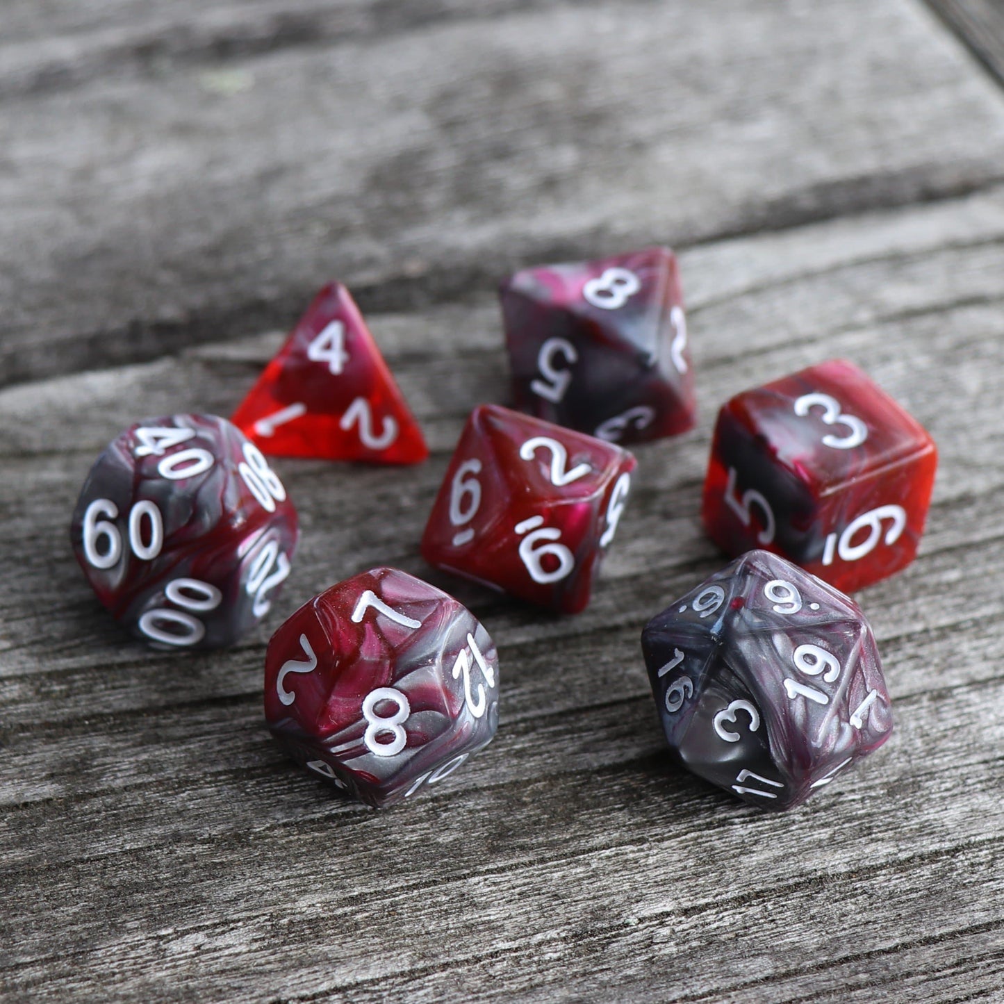 RPG Dice - Ruby Ore - Set of 7