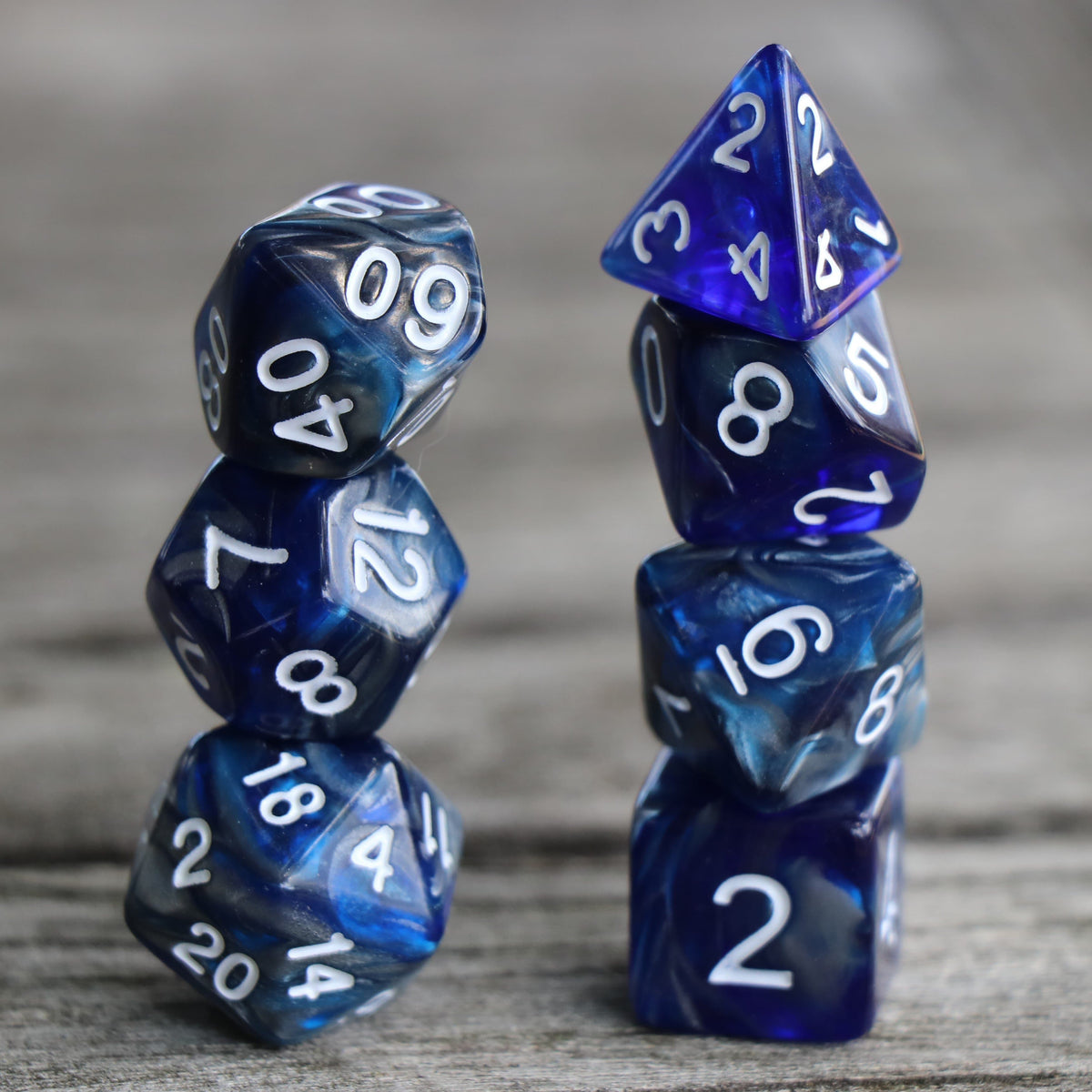 RPG Dice - Sapphire Ore - Set of 7