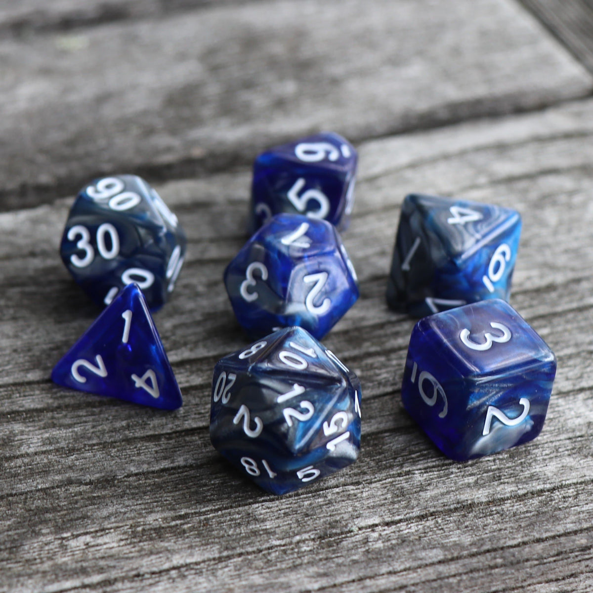 RPG Dice - Sapphire Ore - Set of 7