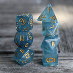Polyhedral Dice Set | Acrylic | "Ocean Jade" Blue | Set of 7 (D0001)