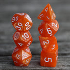 RPG Dice 7 Set - Pearl Orange (White Font)