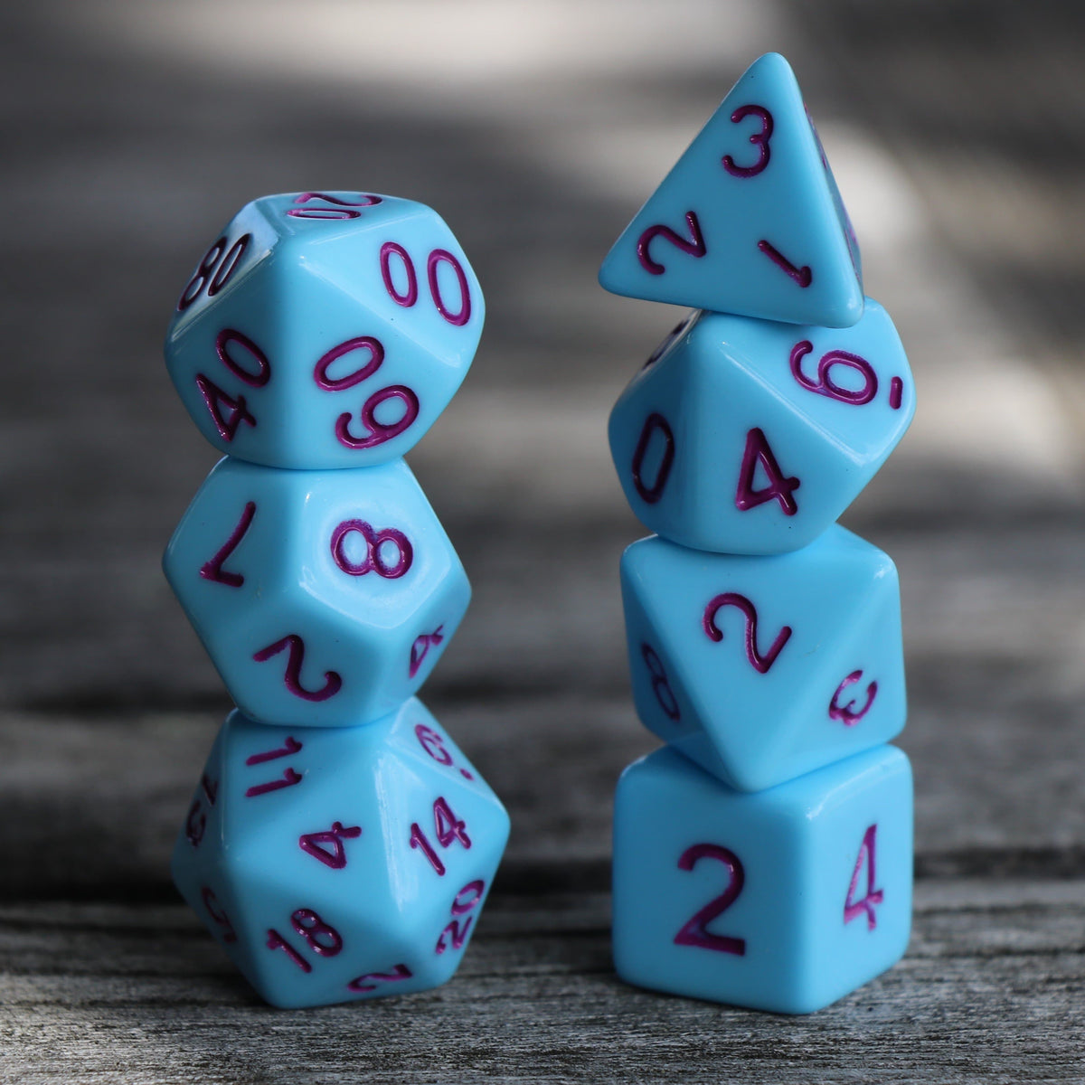 Polyhedral Dice Set | Acrylic | Pastel Bluejay | Set of 7 (D0143)