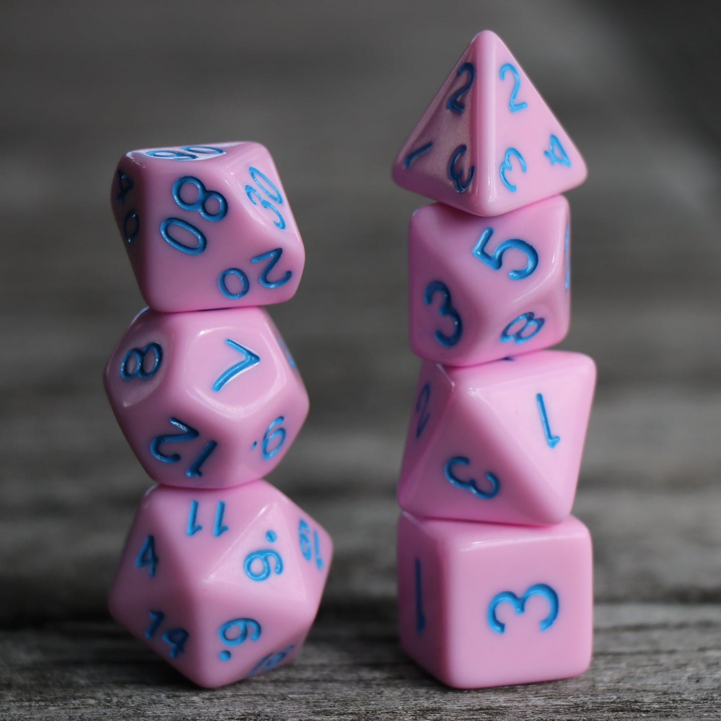 Polyhedral Dice Set | Acrylic | Pastel Strawberry Icecream | Set of 7 (D0142)