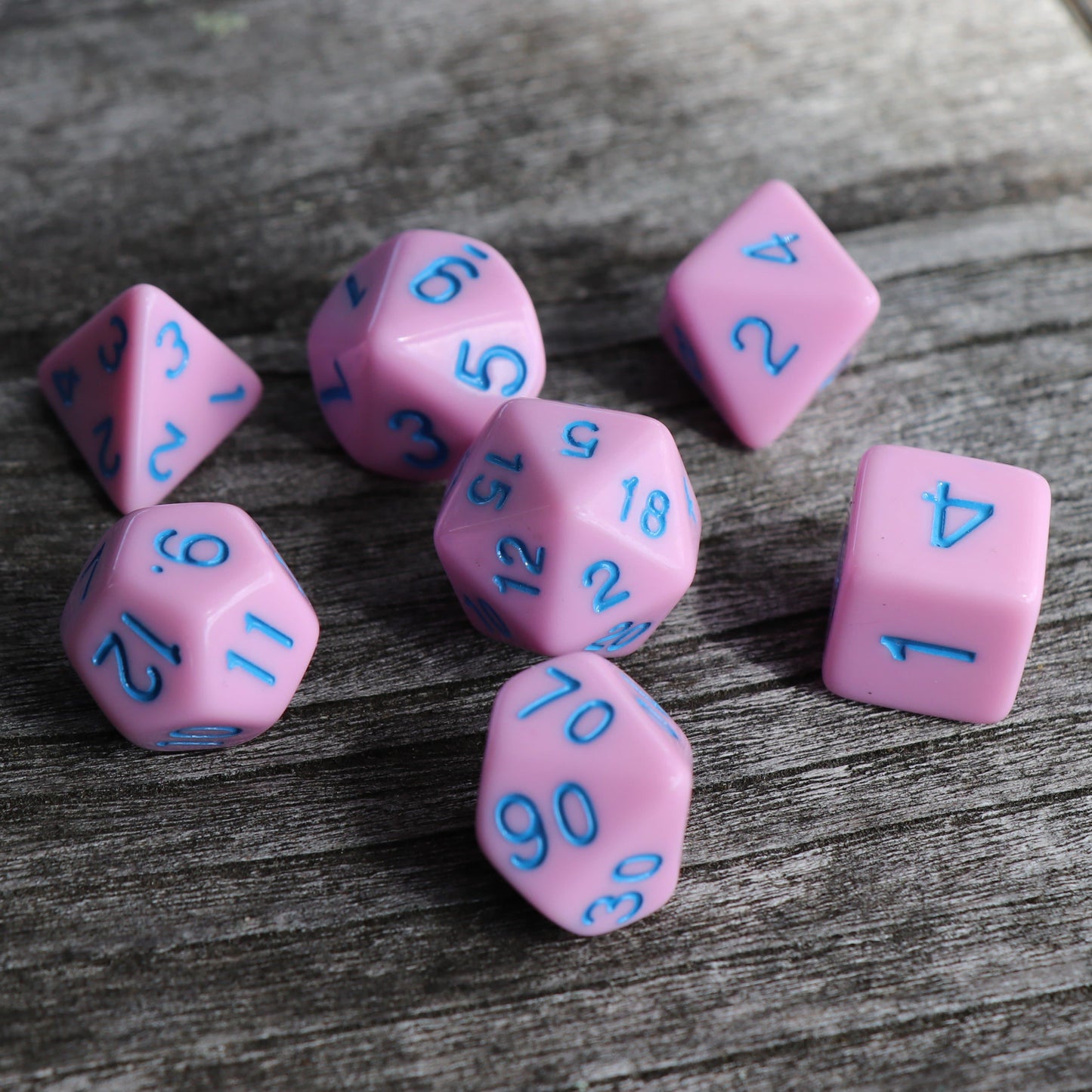 Polyhedral Dice Set | Acrylic | Pastel Strawberry Icecream | Set of 7 (D0142)