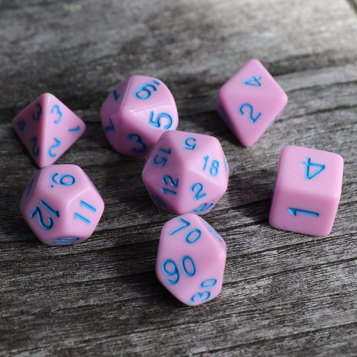 Polyhedral Dice Set | Acrylic | Pastel Strawberry Icecream | Set of 7 (D0142)