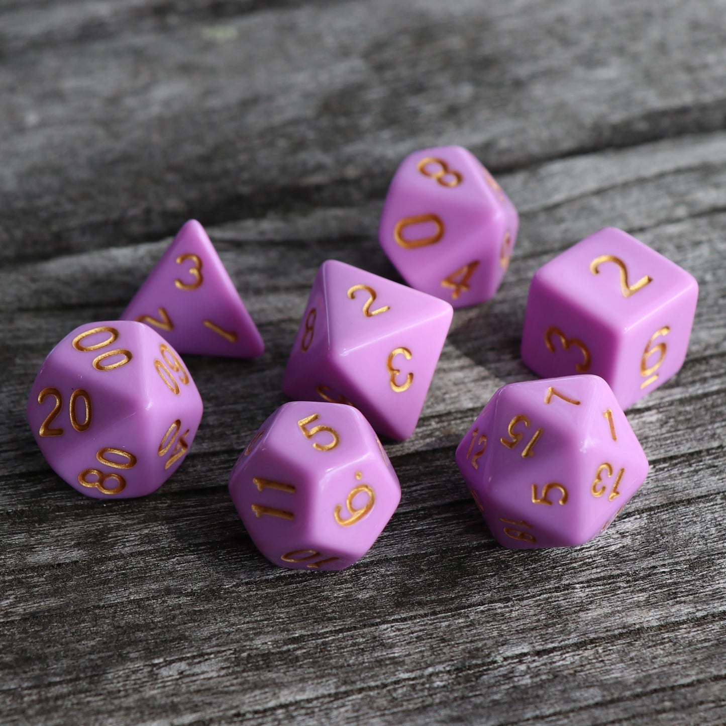 Polyhedral Dice Set | Acrylic | Pastel Cerise | Set of 7 (D0035)