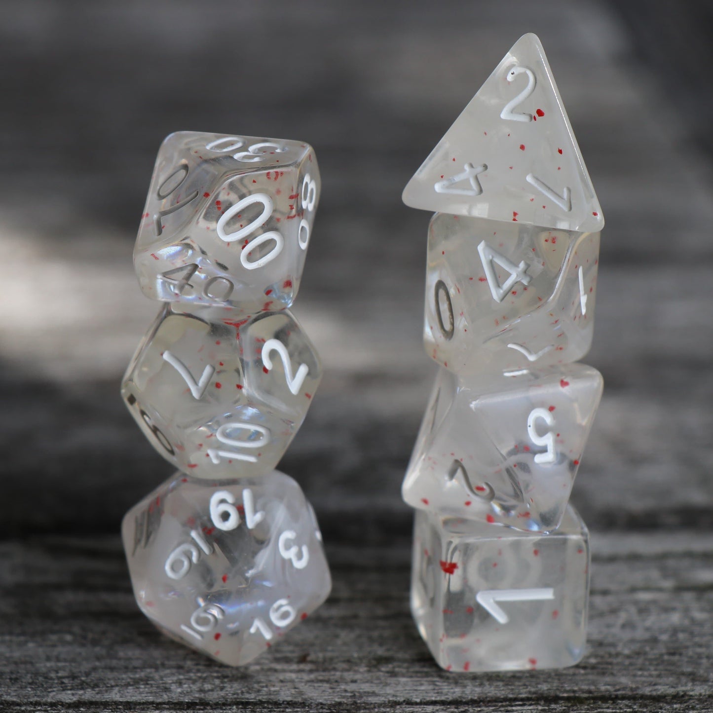 Polyhedral Dice Set | Acrylic | "Blood on the Snow" | Set of 7 (D0118)
