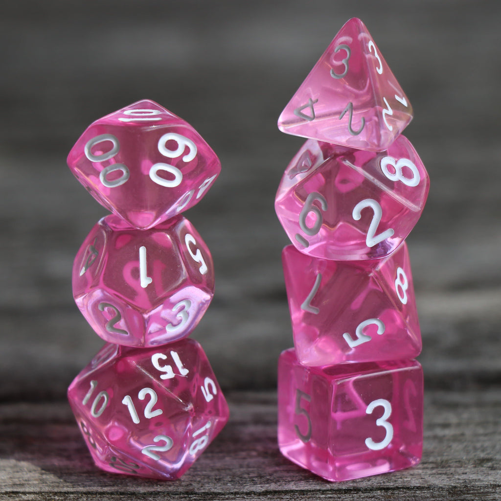 RPG Dice - Magenta Gems - Set of 7