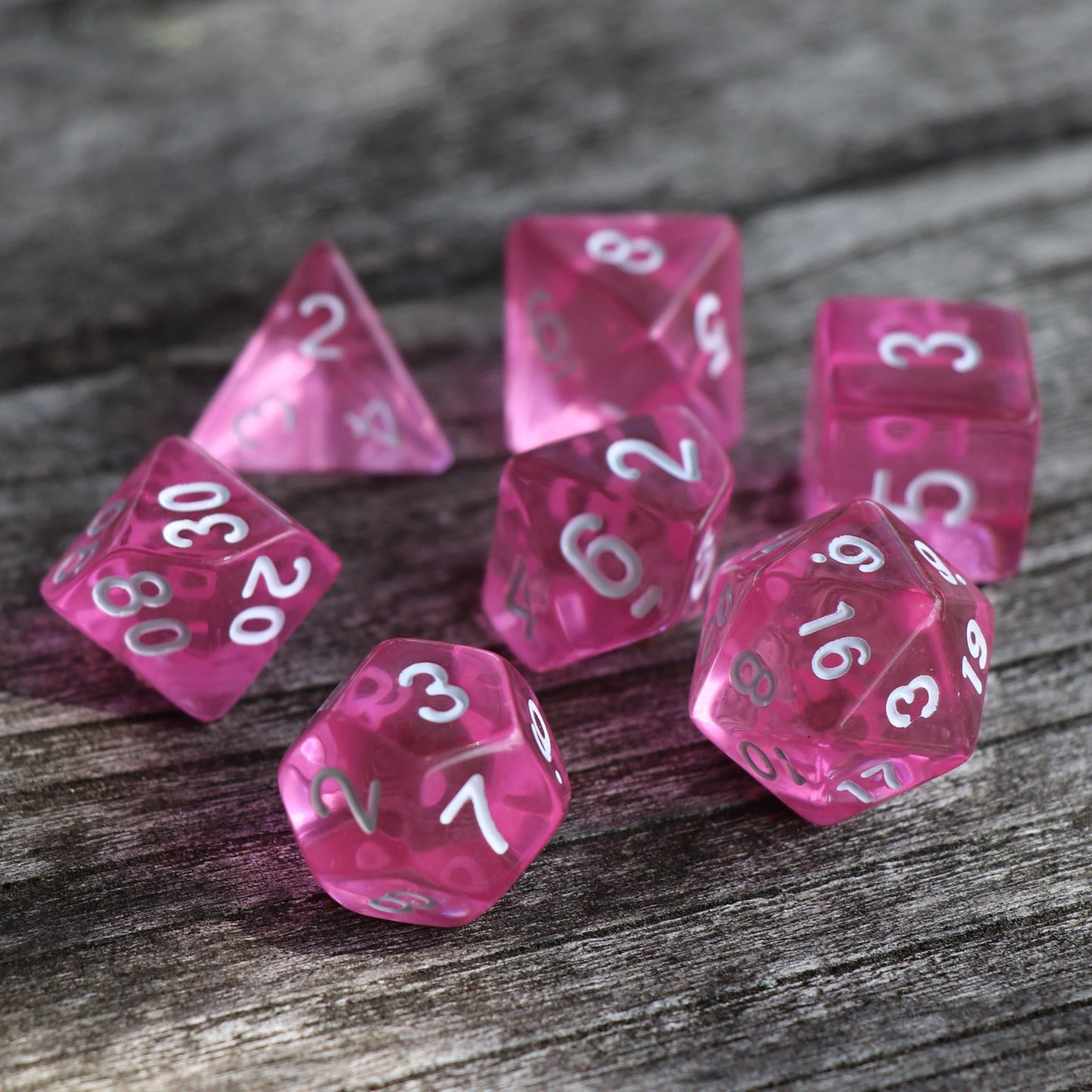 RPG Dice - Magenta Gems - Set of 7
