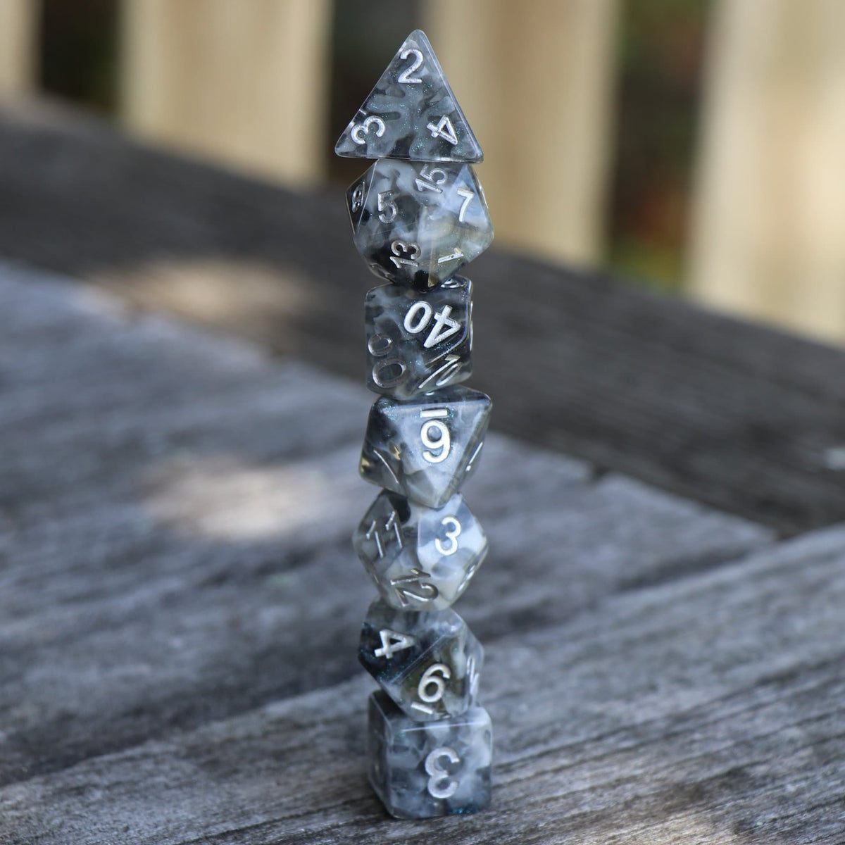 RPG Dice - "Snowy Crystal" - Set of 7