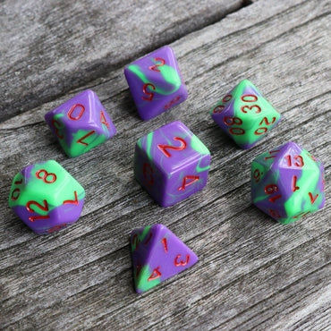 RPG Dice - Blend Purple Green - Set of 7