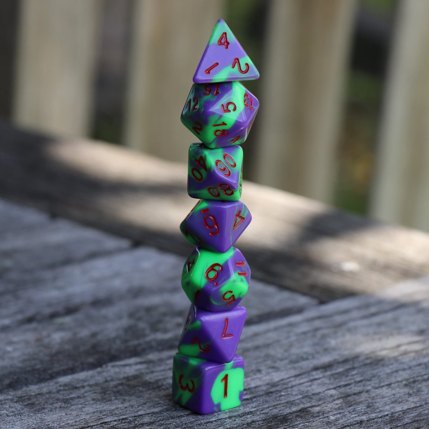 RPG Dice - Blend Purple Green - Set of 7