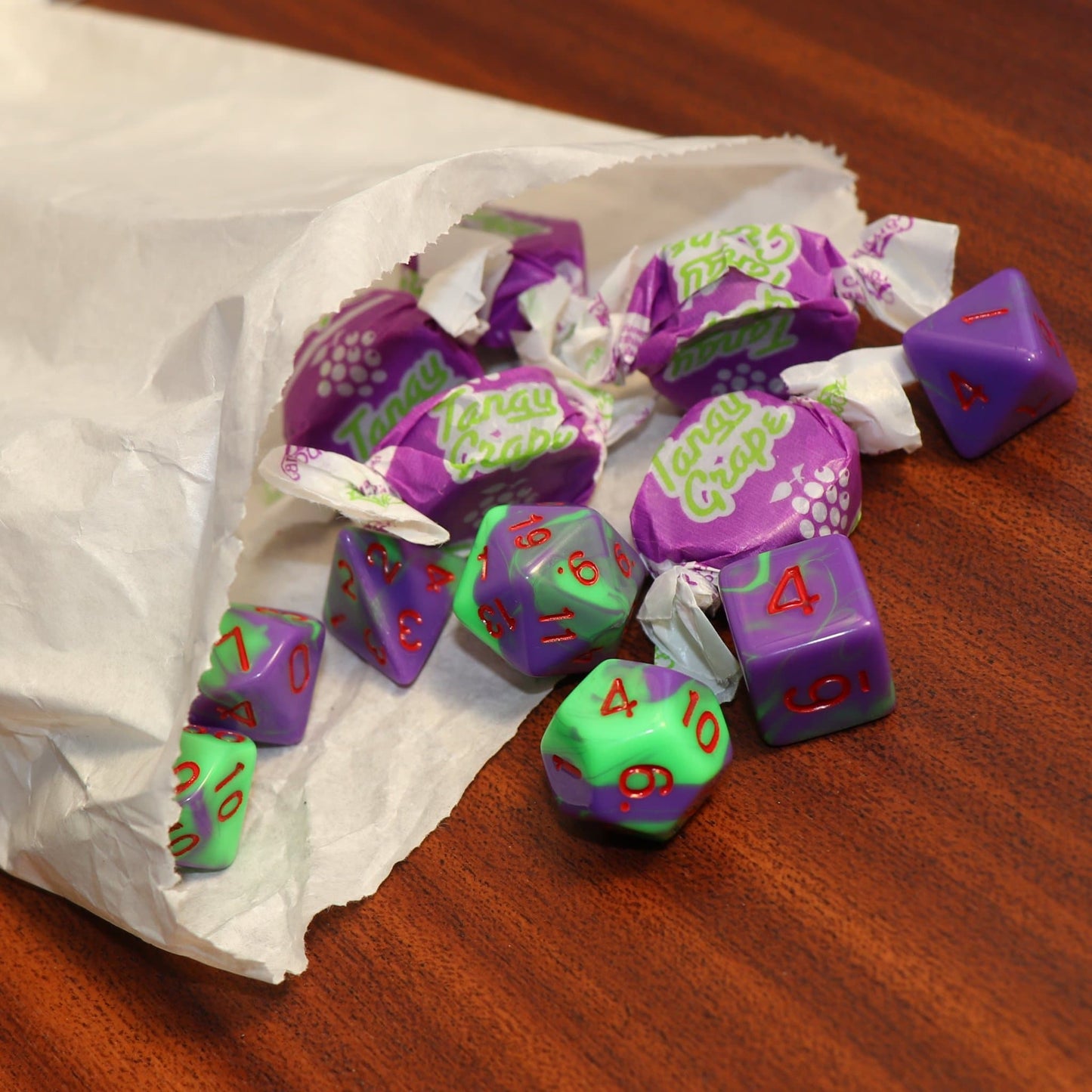 RPG Dice - Blend Purple Green - Set of 7