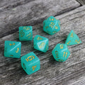 RPG Dice 7 Set - Translucent Green Glitter