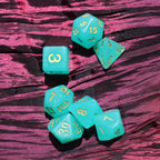 RPG Dice 7 Set - Translucent Green Glitter