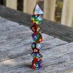 RPG Dice | Transparent Layer Rainbow | Set of 7