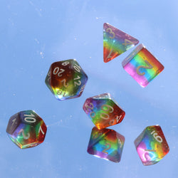 RPG Dice | Transparent Layer Rainbow | Set of 7