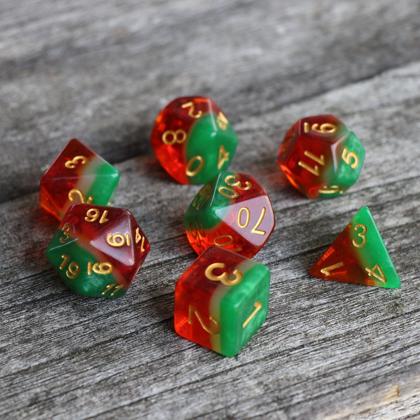 RPG Dice 7 Set - Layer Watermelon