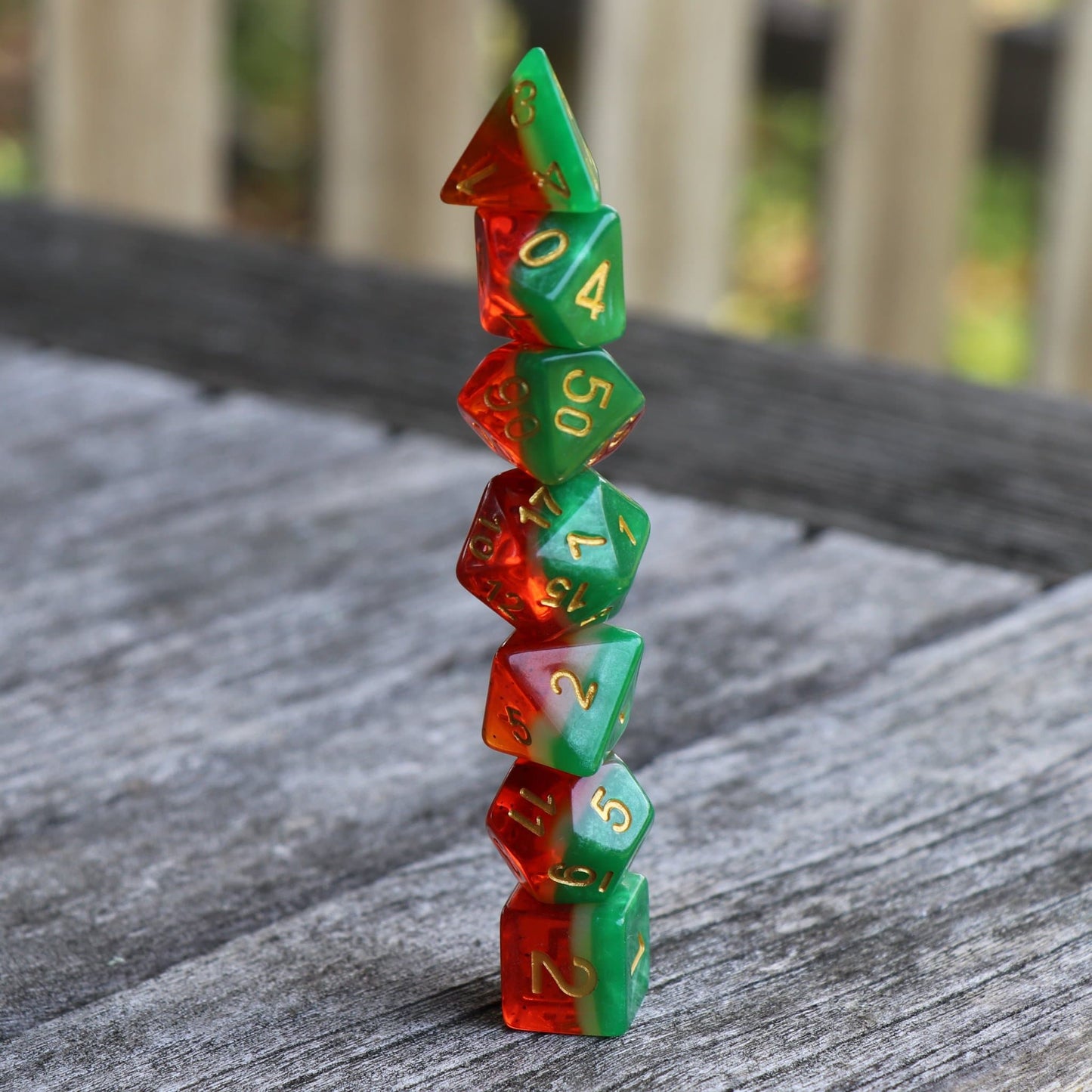 RPG Dice 7 Set - Layer Watermelon