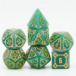 Large RPG Dice | "Chunky Castle" Green | Set of 7