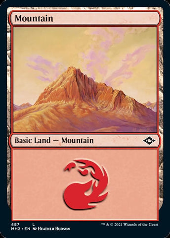 Mountain (487) (Foil Etched) [Modern Horizons 2]