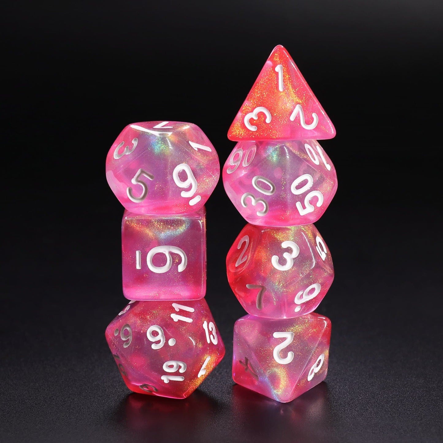 RPG Dice | "Carnival" (White Ink) | Set of 7