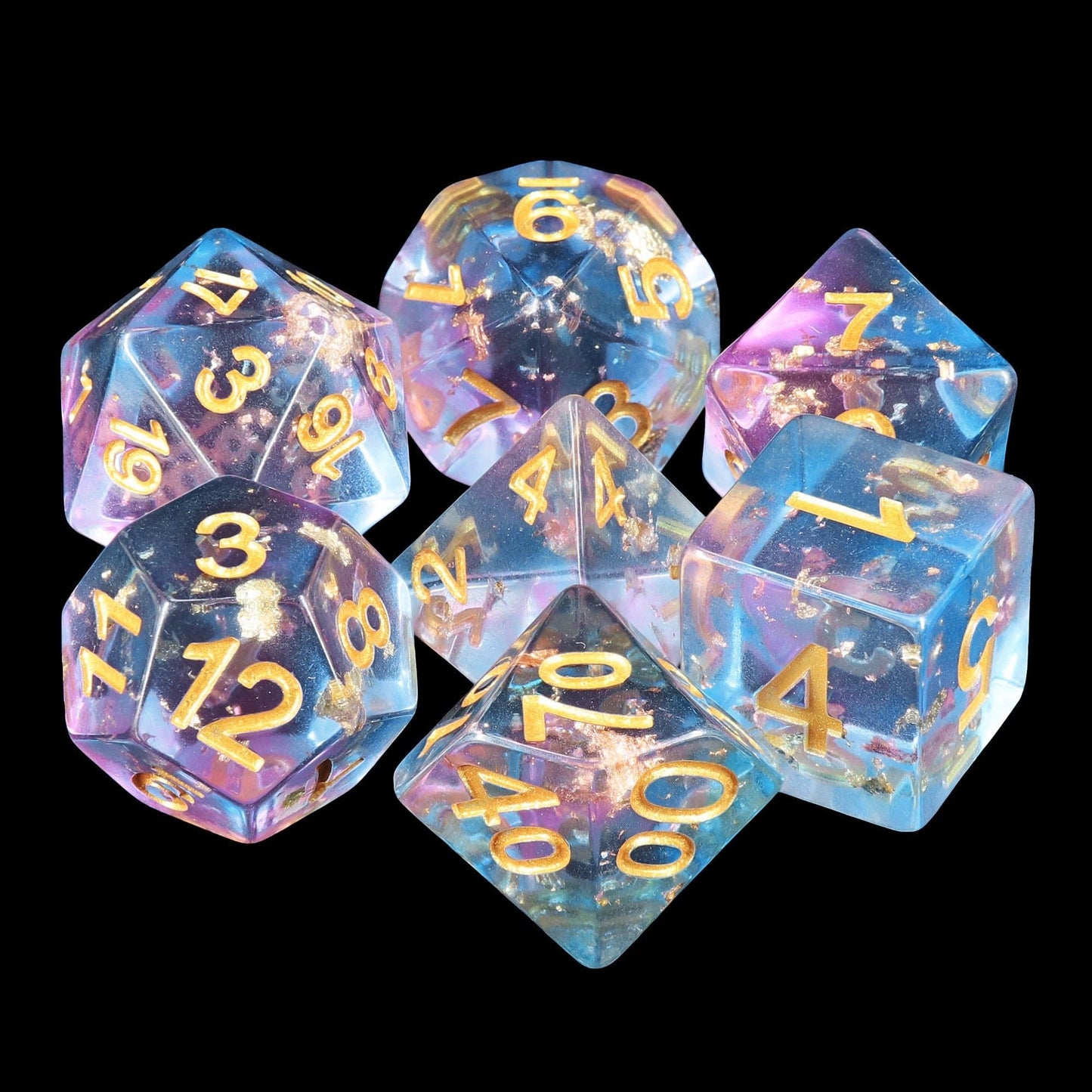 RPG Dice | "Scattered Stars" (Sharp Edged) | Set of 7