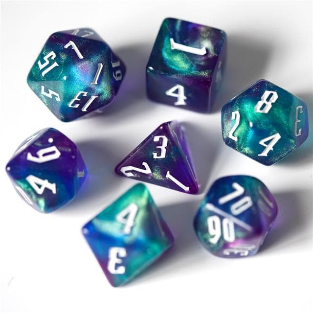 RPG Dice | "Neptune's Aura" | Set of 7