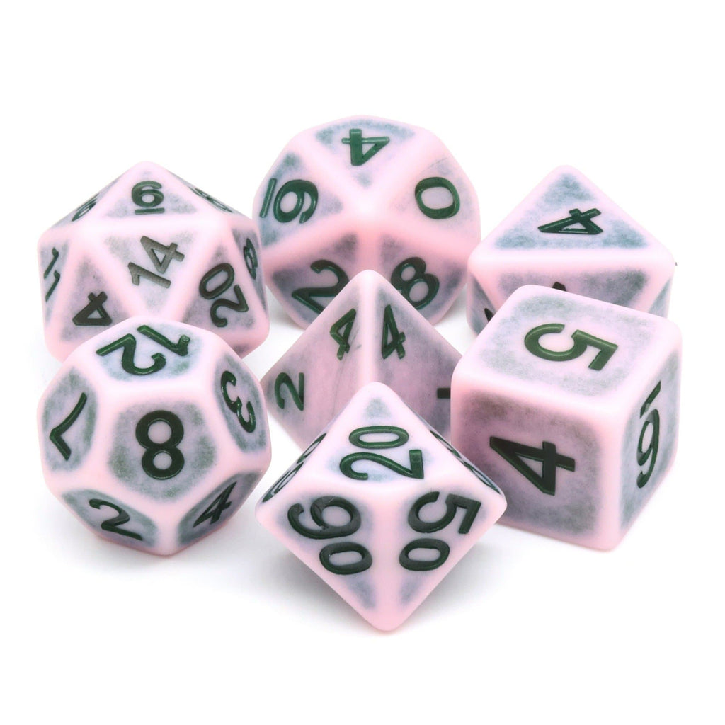 Polyhedral Dice Set | Acrylic | "Synthwave Pavement" | Set of 7 (D0139)