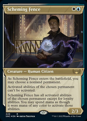 Scheming Fence (Showcase Art Deco Foil Etched) [Streets of New Capenna]