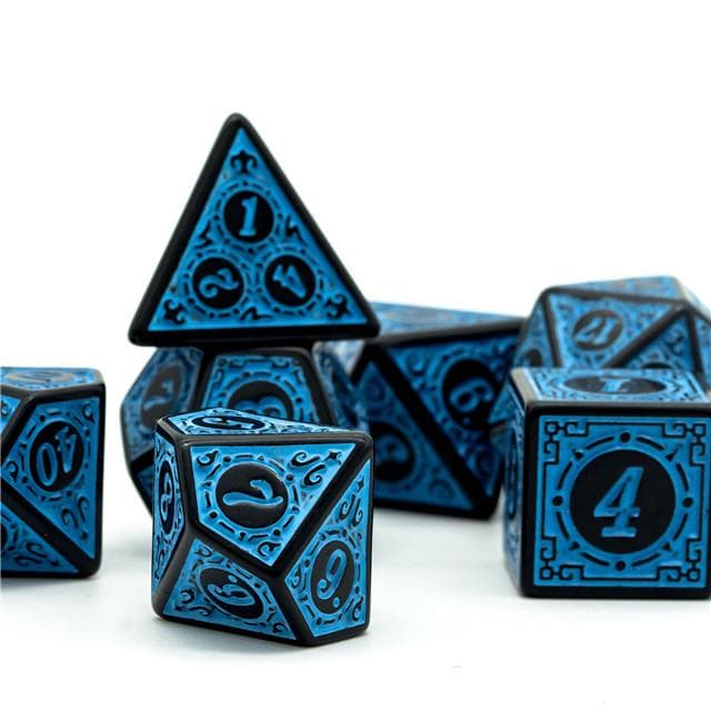 RPG Dice | "Blue Alchemy" | Set of 7