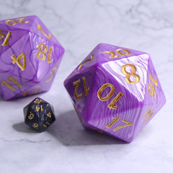 Colossal d20 (55mm) | Purple Pearl w/ Gold Ink