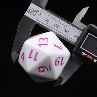 Huge d20 (40mm) | White w/ Lilac Ink