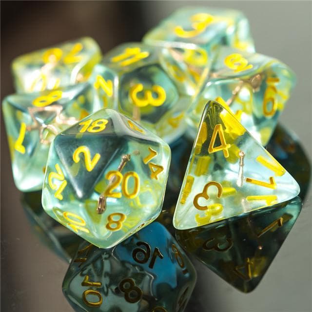 Polyhedral Dice Set | Acrylic | "Cleric's Mace" | Set of 7 (D0067)