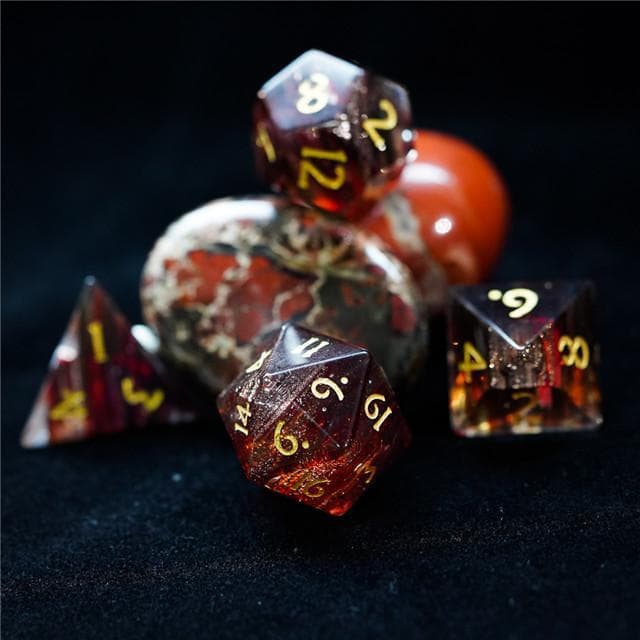 Glass Dice | "Blonde" | Set of 7