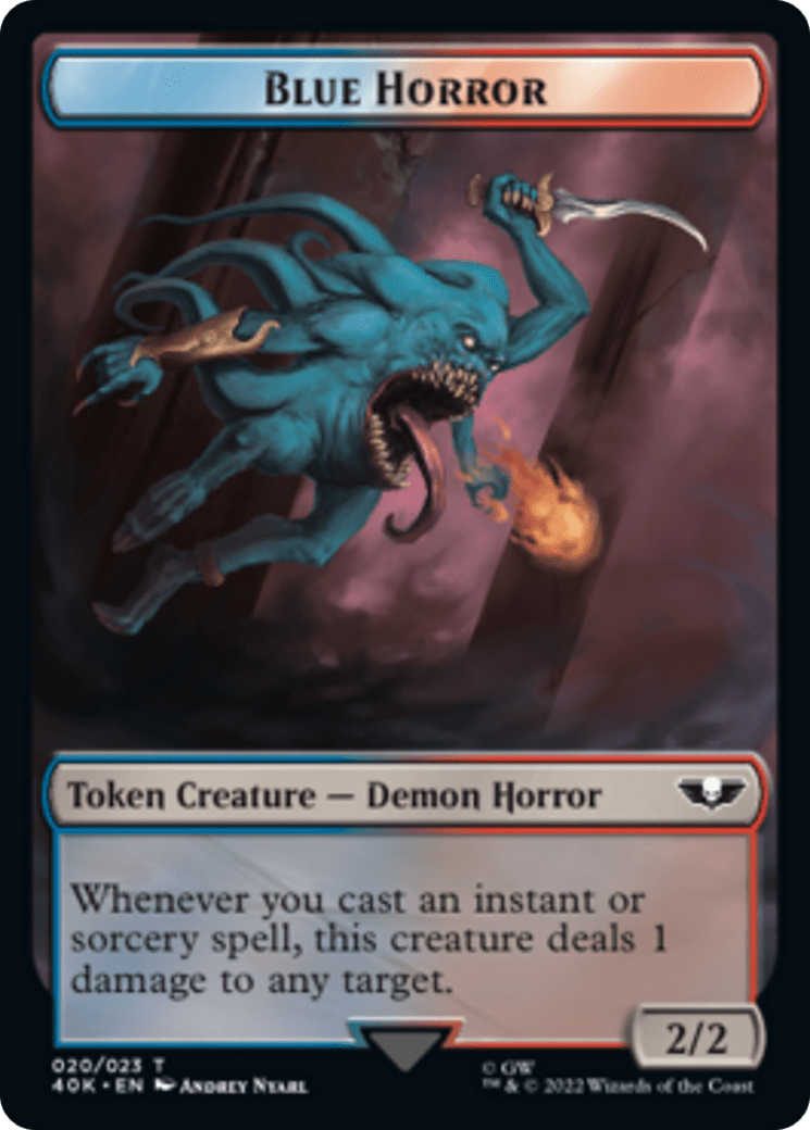 Spawn // Blue Horror Double-Sided (Surge Foil) [Warhammer 40,000 Tokens]