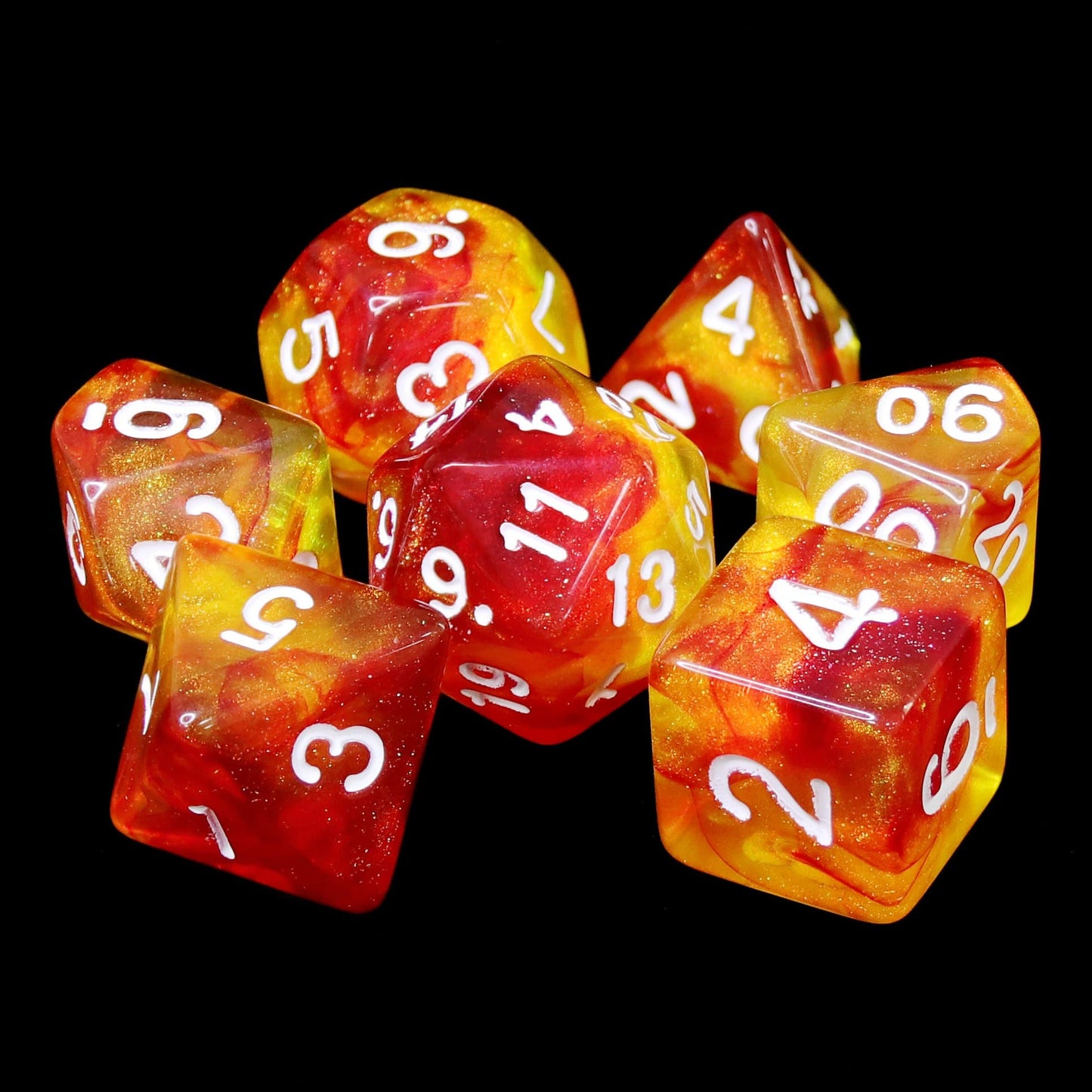 RPG Dice | "Volcano" | Set of 7