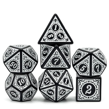 RPG Dice | "White Alchemy" | Set of 7