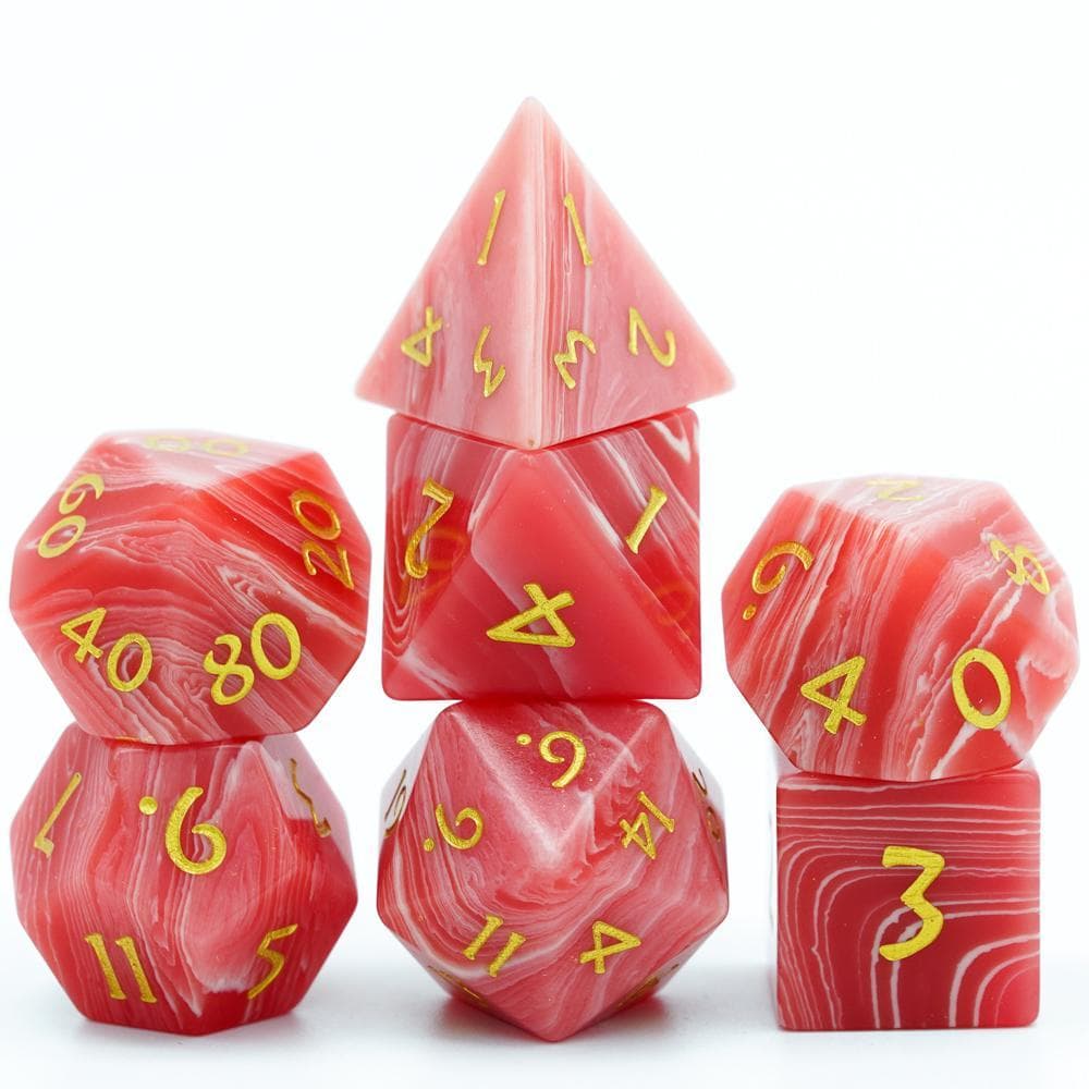 Gemstone Dice | Red Agate | Set of 7