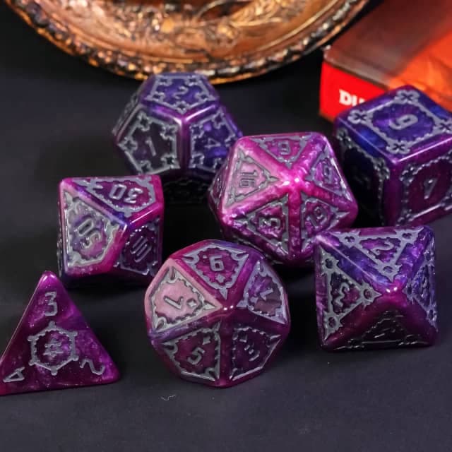 Large RPG Dice | "Chunky Castle" Arcane Realm | Set of 7