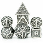Polyhedral Dice Set | Metal | Mini Silver | Set of 7 (D1001)