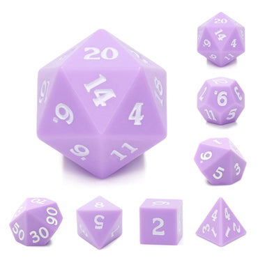 RPG Dice | Pastel Lilac (Sharp Edged) | Set of 7
