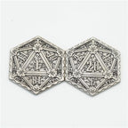 d2 | Metal d20 Coin | "Ancient Silver"