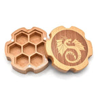 Dice Box | Wooden Hexagonal | Beech with Dragon